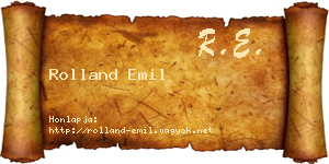 Rolland Emil névjegykártya